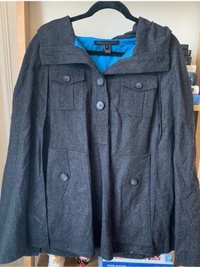 Marc by Marc Jacobs Hooded Wool Cape Coat
